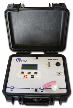 Case operated portable O2 CO2 analyser - Box120 Analyser for production - BOX120